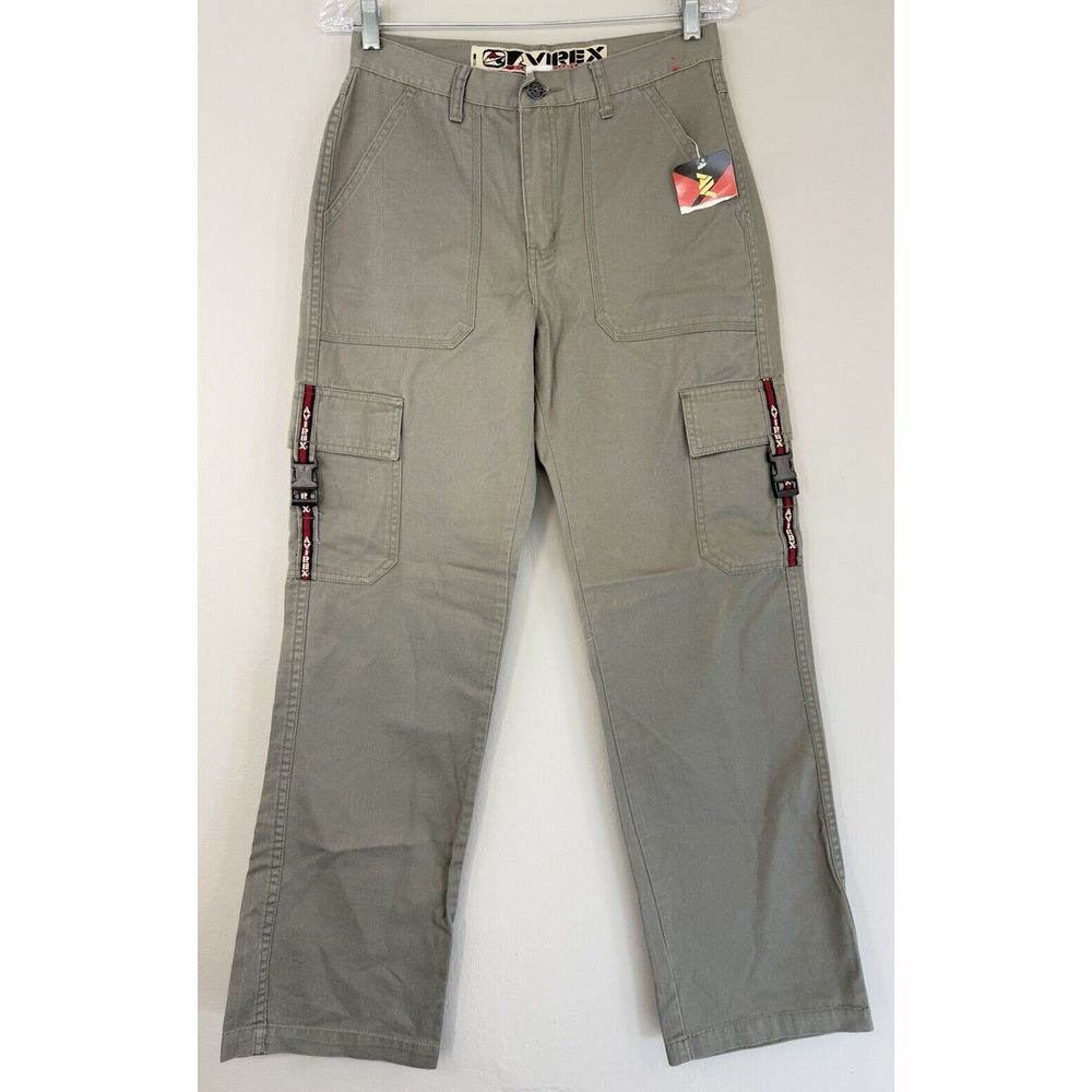 AVIREX Pilot Cargo Pants Woman's 11/12 (sz28) Spell Out Pocket Straps New